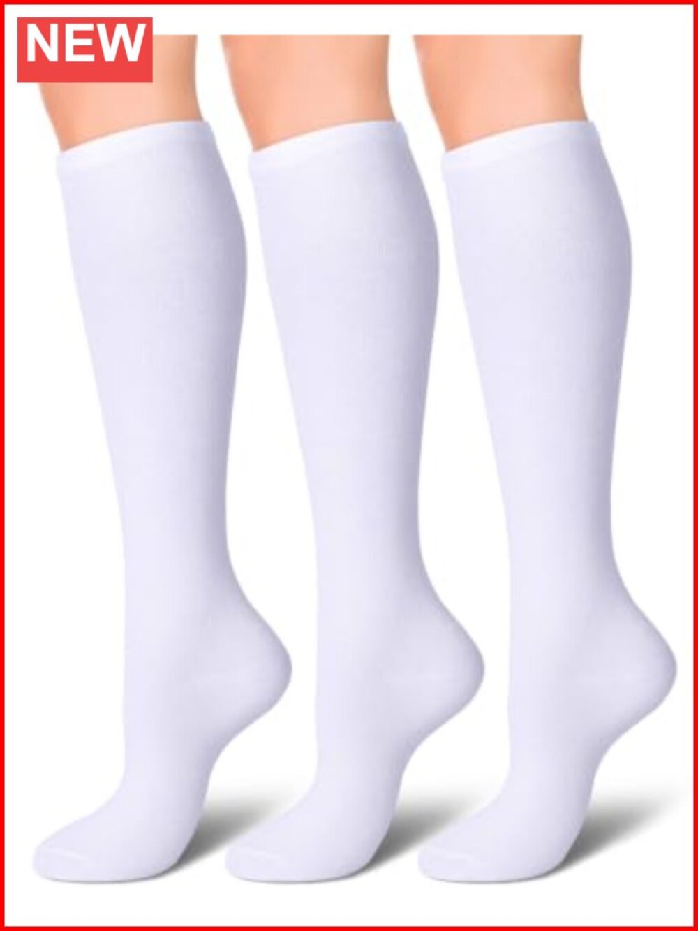 3 Pairs Cotton Knee High Socks Women Tube Boot Socks